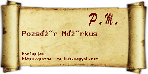 Pozsár Márkus névjegykártya
